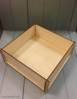 Ящик большой квадрат деревянный 20*20*6,5 см