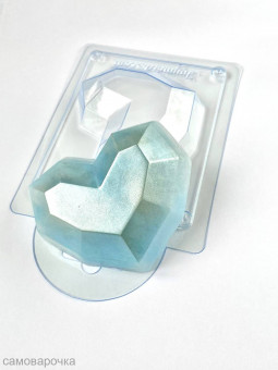Сердце граненое форма пластиковая Anymolds