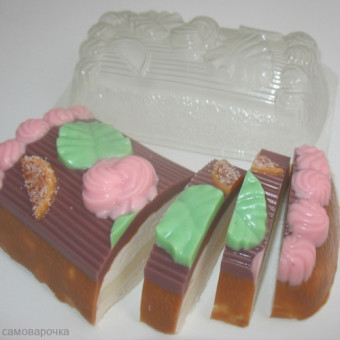 Торт Сказка, форма для мыла пластиковая