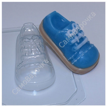 Ботинок детский, форма для мыла пластиковая