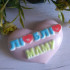 Люблю маму - надпись на сердце, форма для мыла пластиковая