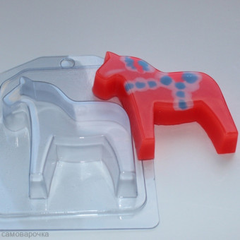Шведская лошадка, форма для мыла пластиковая