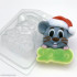 Мышь в новогодней шапке Пластиковая форма для мыла