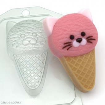 Мороженое Кошка Пластиковая форма для мыла