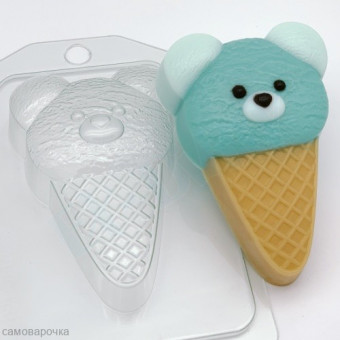 Мороженное Мишка пластиковая форма для мыла