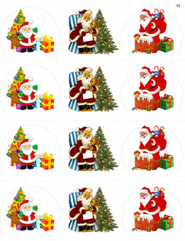 Санта-Клаусы водорастворимая бумага с картинкой подборка №55