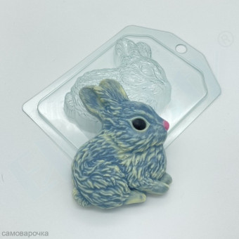 Кролик сидит боком форма пластиковая