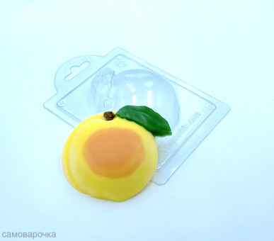 Персик с листиком форма пластиковая